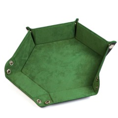 Leatherette & Velvet Dice Tray (Grass Green Hex)