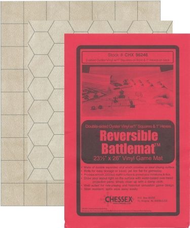 Reversible Battlemat with 1 Squares and 1 Hexes