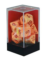 7  Sunburst/red Polyhedral Dice Set - CHX27453