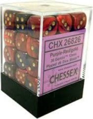 36 Purple-Red w/gold Gemini 12mm D6 Dice Block - CHX26826