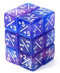 +1/+1 BLUE & PURPLE GLITTER COUNTERS FOR MAGIC - SET OF 8