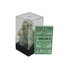 Marble Green/dark green Polyhedral 7-Die Set - CHX27409