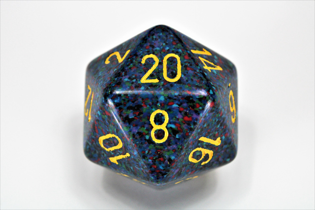 34mm d20 Dice - Speckled Twilight