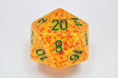 34mm d20 Dice - Speckled Lotus 34mm d20 Dice