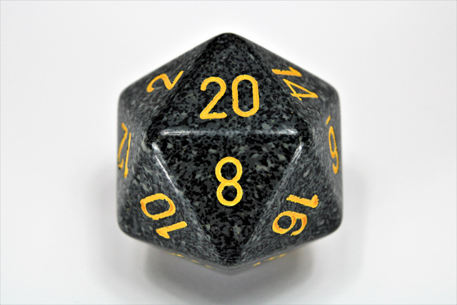 34mm d20 Dice - Speckled Urban Camo