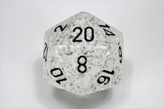 34mm d20 Dice - Speckled Arctic Camo