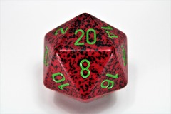 34mm d20 Dice - Speckled Strawberry