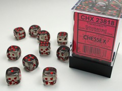 Translucent Smoke/red 12mm d6 Dice Block (36 dice) - CHX23818