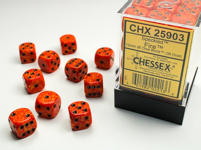 Speckled Fire 12mm d6 Dice Block (36 dice) - CHX25903