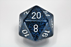 34mm d20 Dice - Speckled Stealth