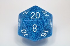 34mm d20 Dice - Speckled Water