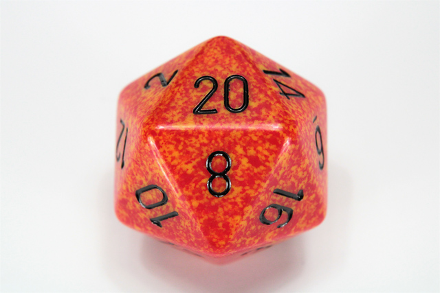 34mm d20 Dice - Speckled Fire