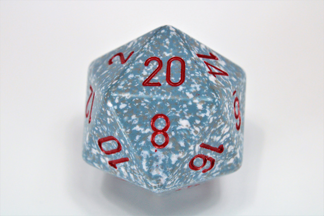 34mm d20 Dice - Speckled Air