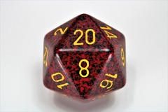 34mm d20 Dice - Speckled Mercury