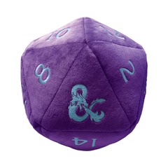 Jumbo D20 Novelty Dice D&D Plush in Royal Purple with Sky Blue Numbering (Phandelver and Below: The Shattered Obelisk Underdark)