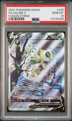 PSA 10 - 2021 POKEMON SWORD & SHIELD FUSION STRIKE #245 FA/CELEBI V FUSION STRIKE