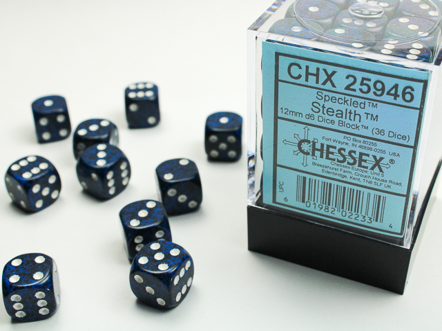 Speckled Stealth 12mm d6 Dice Block (36 dice) - CHX25946