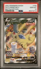 PSA 10 - 2021 POKEMON SWORD & SHIELD BATTLE STYLES #155 FA/TYRANITAR V BATTLE STYLES