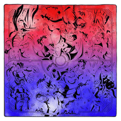 DUELING GUARD: Rivals   2-Player   Stitched   Edge   Playmat   -   Gradient