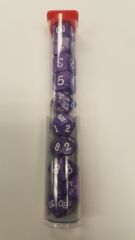 Koplow 10-Die Pearlized Purple/White Dice Set