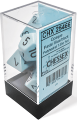 CHX25466 7pc Opaque Pastel Blue/Black Dice Set