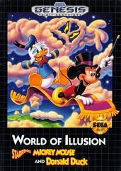 Sega Genesis World of Illusion Starring Disney's Mickey Mouse & Donald Duck (Label Damage) [Loose Game/System/Item]