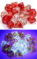 CHX27754 12d6 Nebula Red w/Silver Dice Set