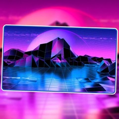 1UP Premium Playmat Retrowave Island