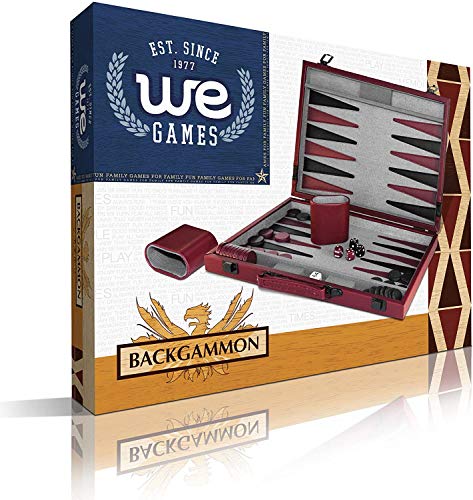 Wood Expressions Games Backgammon 15 Burgandy/Black Stripe