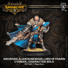 PIP31081 WRM Cygnar Archduke Alain Runewood, Lord of Fharin Blister