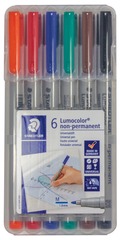 Staedtler 6 Lumocolor Non-Permanent Marker Pack