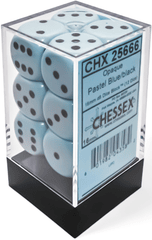 CHX25666 12d6 Opaque Pastel Blue/Black Dice Set