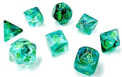 CHX30054 7pc Borealis Kelp/Light Green Luminary Dice Set with Bonus Die