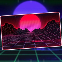 1UP Premium Playmat Retrowave Mountain