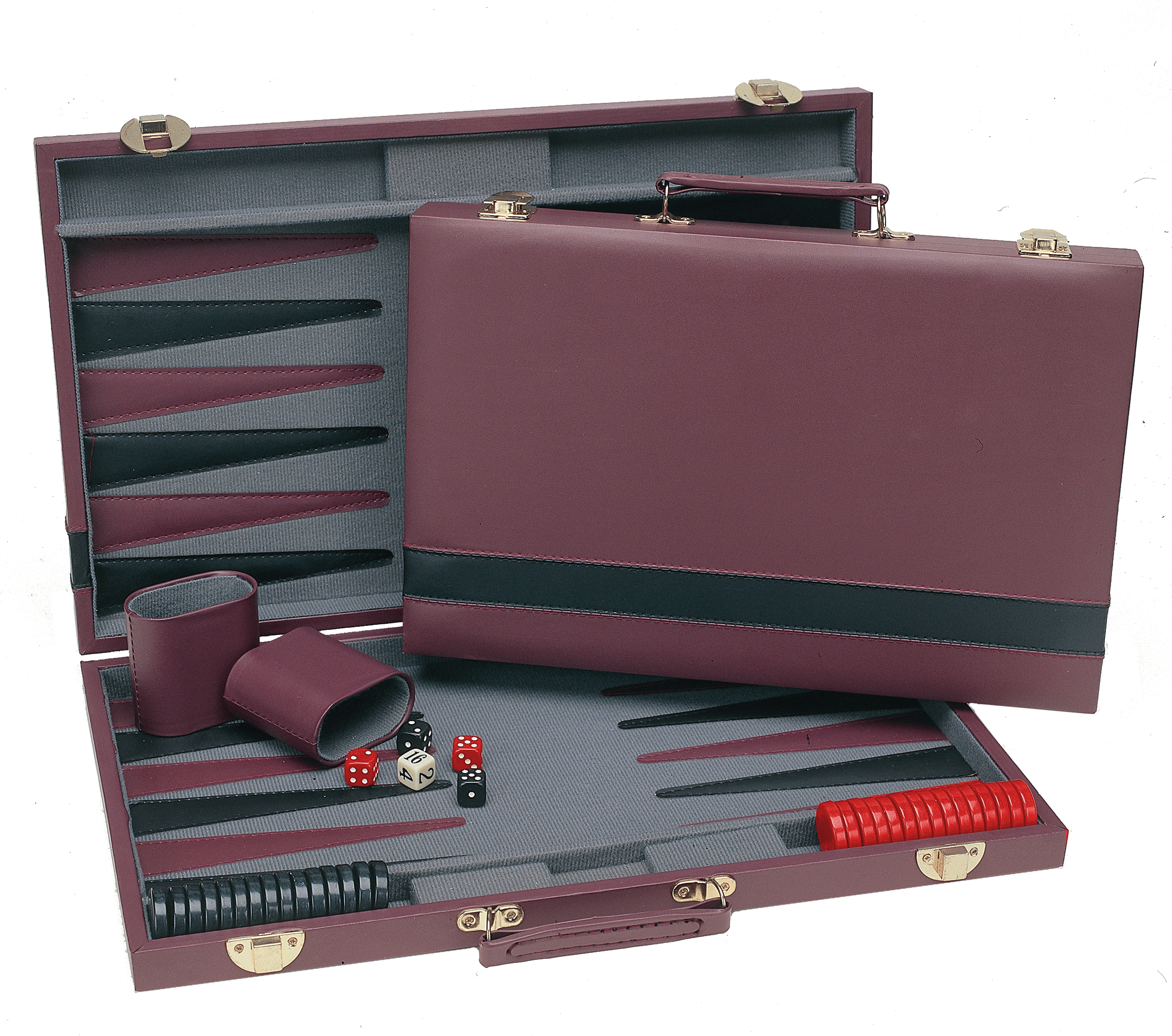 Wood Expressions Games Backgammon 15 Burgandy/Black Stripe