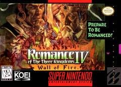 Nintendo SNES Romance of the Three Kingdoms IV Wall of Fire [Loose Game/System/Item]