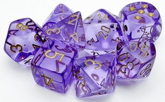 CHX30059 7pc Translucent Lavender w/Gold Dice Set