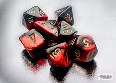 Mini Polyhedral 7-Die Set: Gemini Black-Red/Gold (CHX20633)