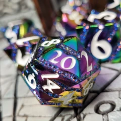 Banded Stardust Set of 7 Metal Dice Set