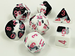 Gemini Black-White/Pink Lab Dice 30043