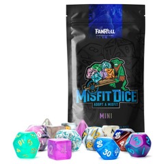 Mystery Misfit Mini Polyhedral Dice (2 pack, 7 dice per Pack)