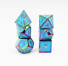 Burnt Opal with Blue RPG Dice Set