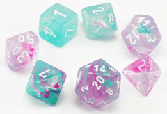 Mini Polyhedral 7-Die Set: NEBULA : WISTERIA/WHITE (20545)