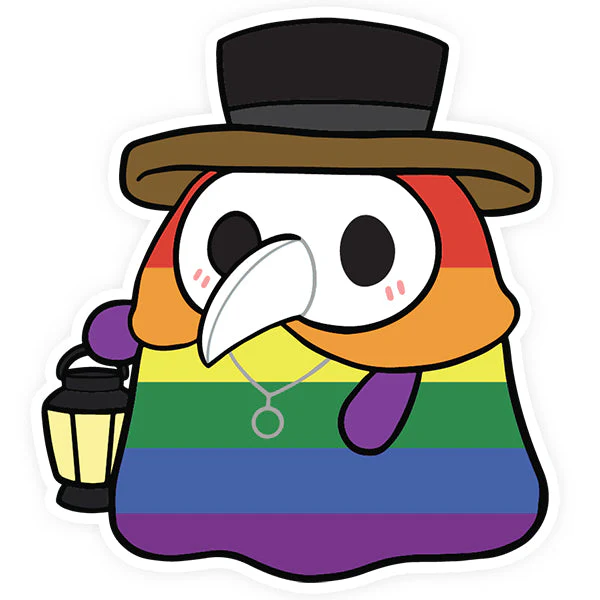 Squishable Plague Doctor Rainbow Pride Sticker