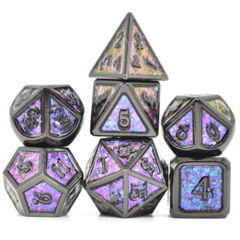 COLOR SHIFTING: NIGHT SKY METAL RPG DICE SET