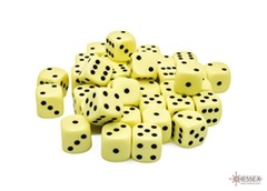 Chessex (25862): Opaque D6 12MM Pastel Yellow/Black (36)