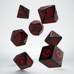 Q-Workshop: 7 Dice Set- Dragons Black & Red