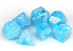 Mini Polyhedral 7-Die Set: LUMINARY: SKY/SILVER