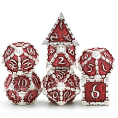 DAGGER OF VENOM: SILVER RUBY RPG METAL DICE SET