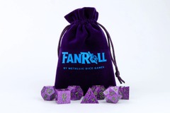 FanRoll Purple with Gold lining Velvet Dice Bag With Satin Liner 6″x8